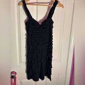 Max Studio Black Ruched Bodycon Mini Dress